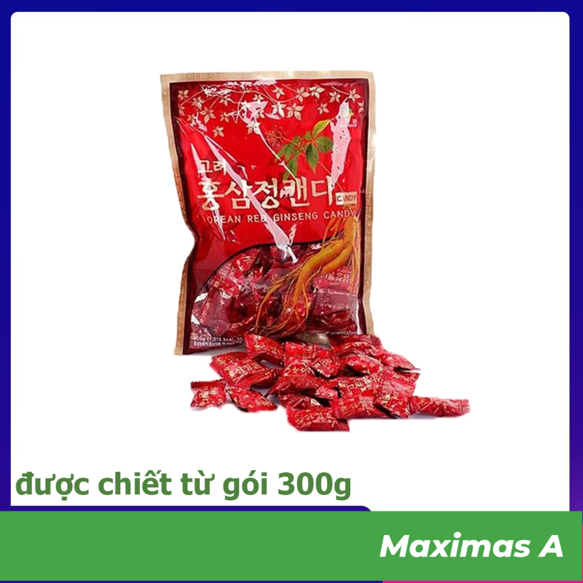 Kẹo sâm Hàn Quốc dùng thử 20 viên Nhân sâm Hồng sâm Maximas A