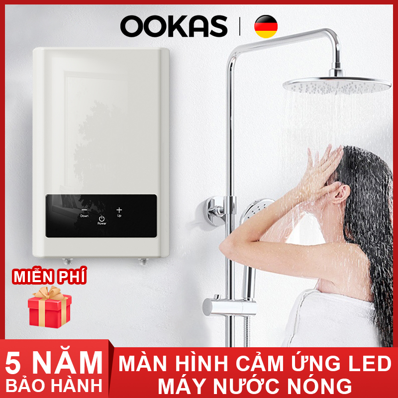 OOKAS Máy nước nóng  Điện 220V,  Màn Hình Cảm Ứng LCD máy nước nóng trực Máy nước nóng tức thì điện với chức năng tự điều chỉnh