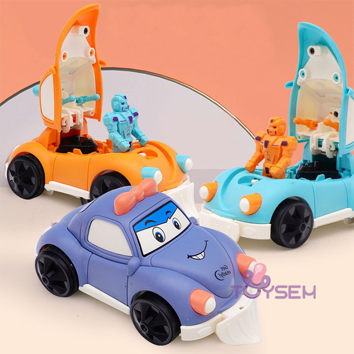 Xe đồ chơi biến hình robot transformer chạy trớn - Ô tô biến hình siêu nhân cho bé từ 2 tuổi - Quà tặng sinh nhật cho bé trai bé gái cute