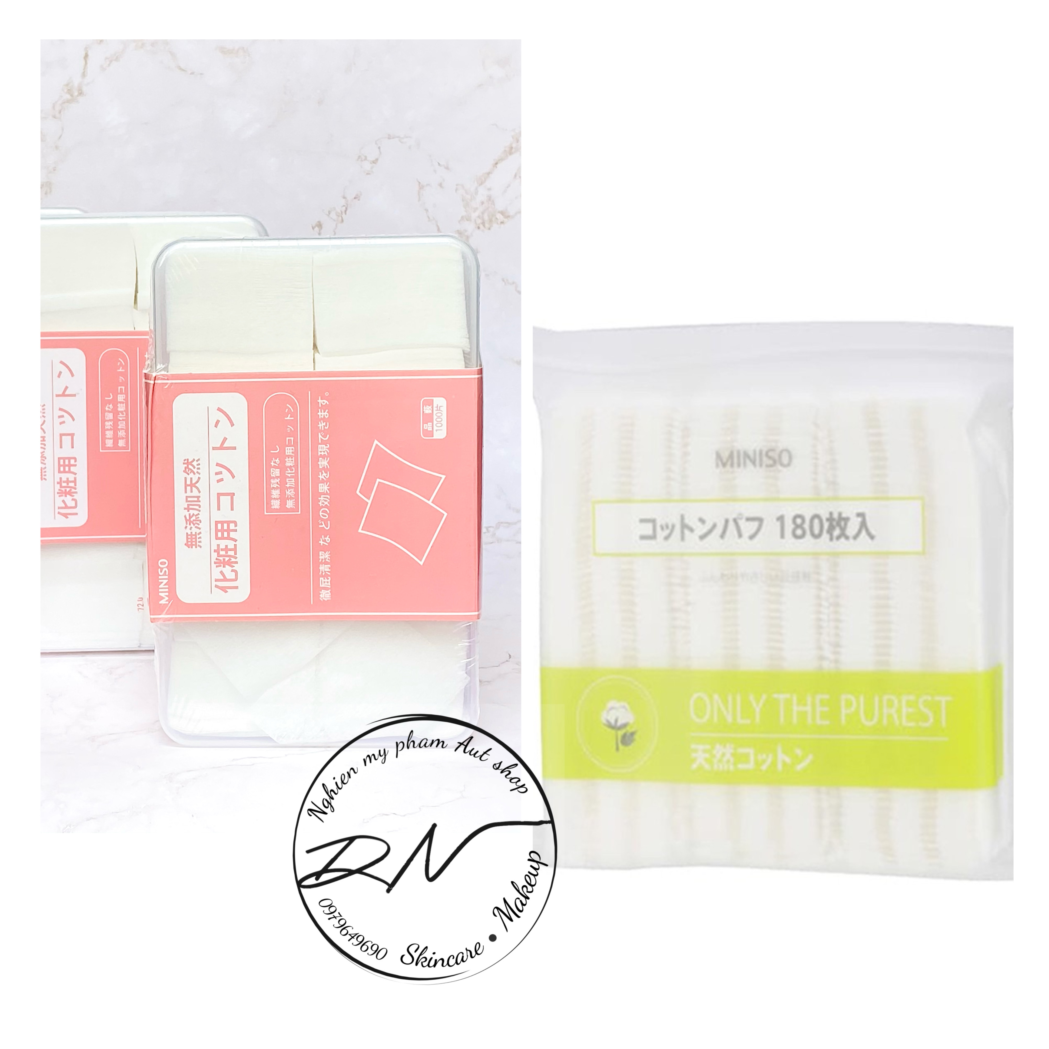 Bông Tẩy Trang Miniso Nhật Bản Hộp
