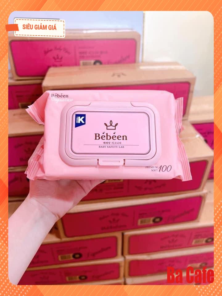 Sỉ thùng 10 gói khăn ướt bebeen hồng chính hãng korea