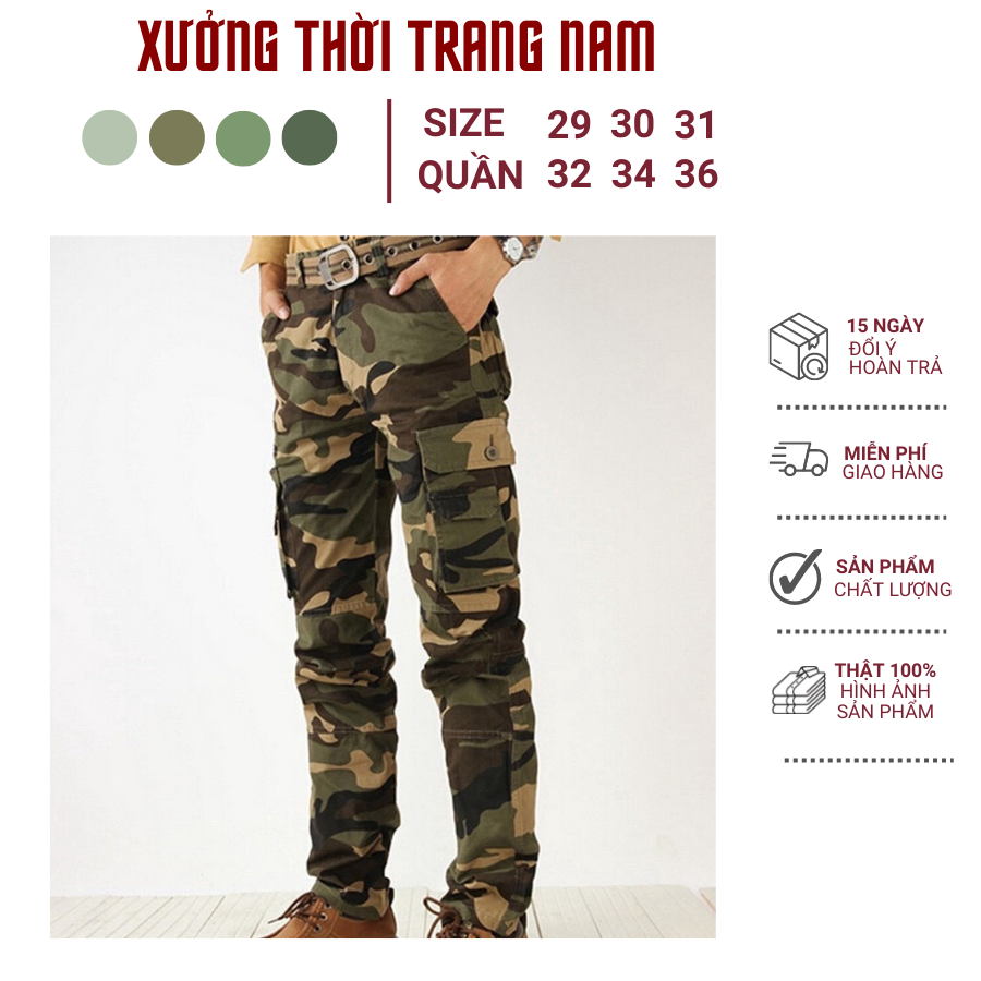 HCM QUẦN DÀI KAKI TÚI HỘP RẰN RI LÍNH MỸ NAM THỜI TRANG GIÁ SỈ SIZE 29 ĐẾN 36 hình thật 01