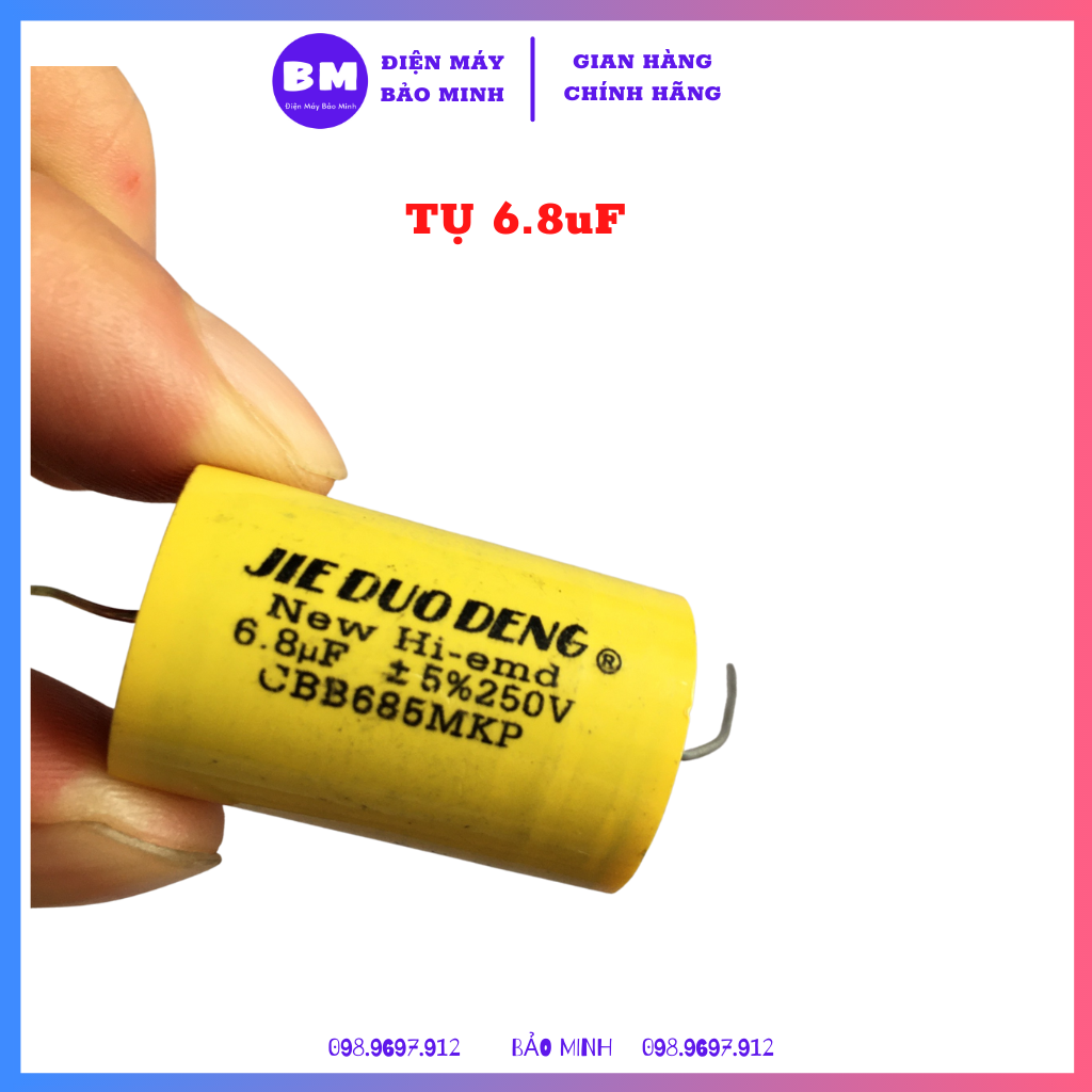 Tụ loa trung loa bass jie duo deng vàng tròn cao cấp - tụ phân tần loa trung 6.8uf 8.2uf 10uf 15uf 22uf 250v