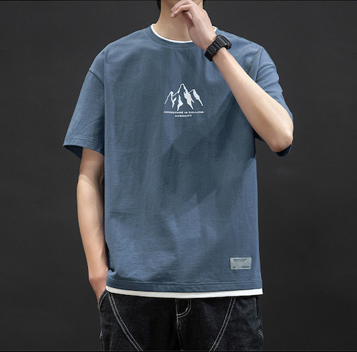 Áo thun nam Cotton ngắn tay cổ tròn phong cách trẻ trung hiện đại M2101