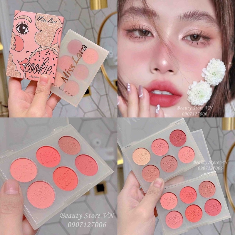 [FREESHIP💋] Bảng Phấn Má Hồng & Phấn Mắt Mini 6 Ô Blusher Eyeshadow Palette