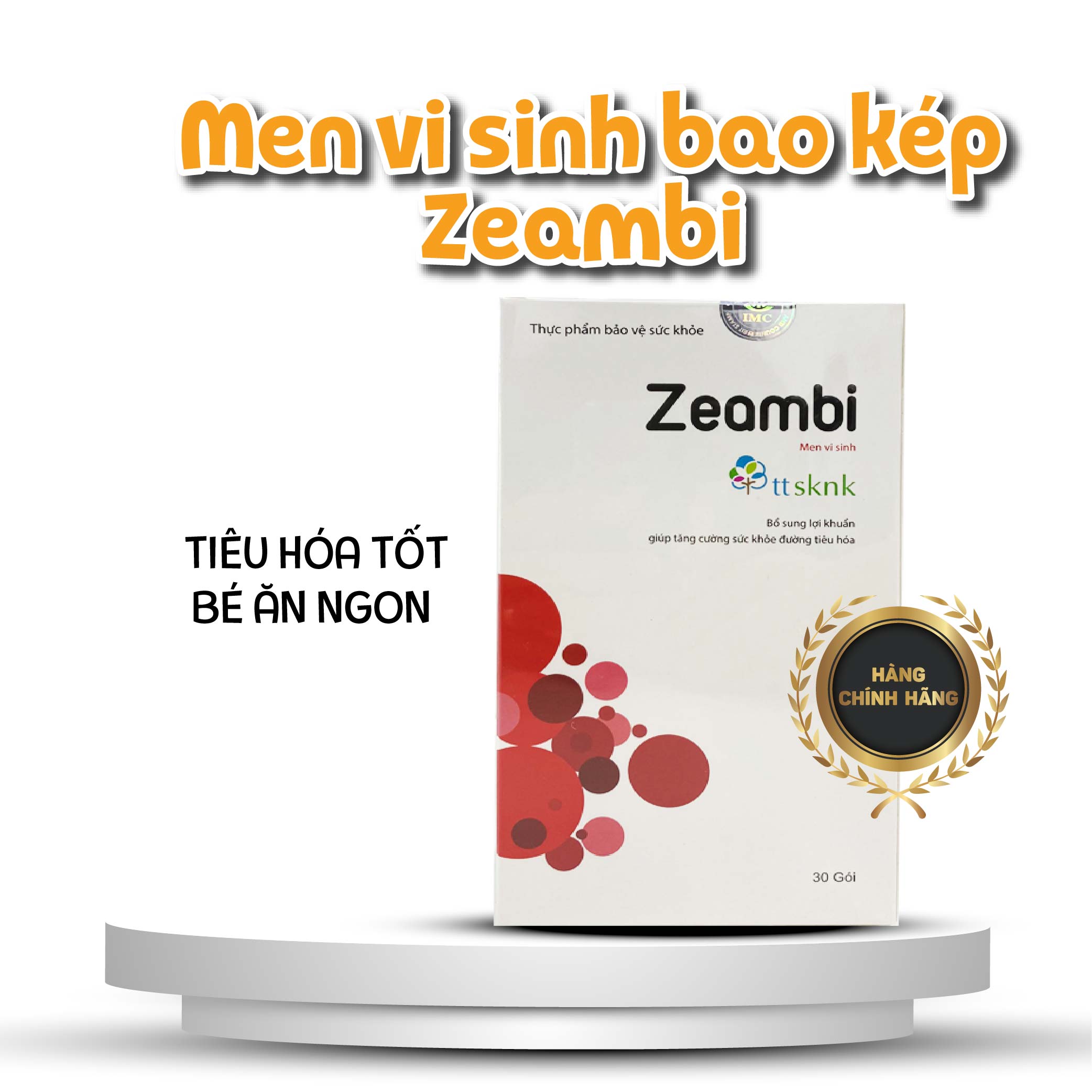 Men Vi Sinh Zeambi Bao Kép 30 gói,  Không Mùi, Vị, Cho Bé Tiêu Hóa Khỏe, Ăn Ngon, Tăng Hấp Thu