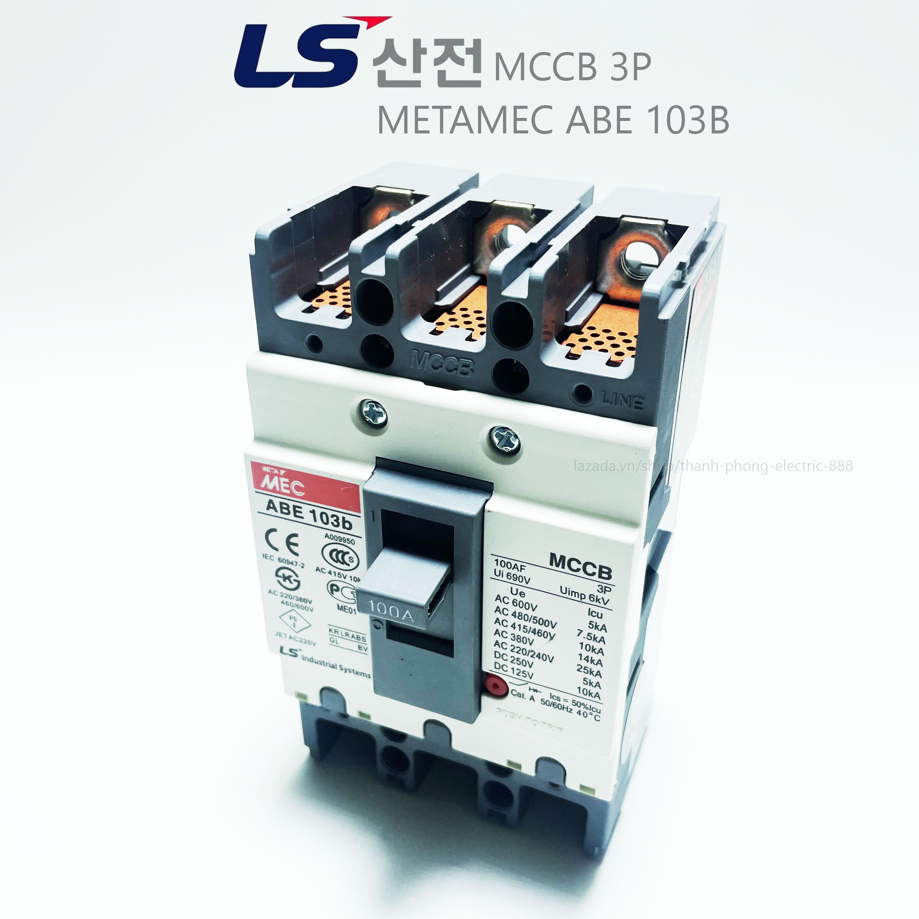 Aptomat khối 3 pha ls abe 30a~100a,mccb ls metamec 103b