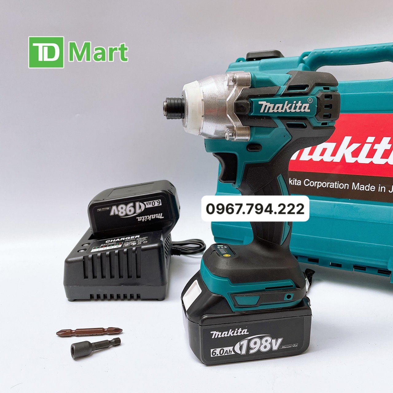 Máy bắt vít,chuyên vít chuyên dụng makita 198vf không chổi than, lõi đồng 100% , pin 10sell cực trâu