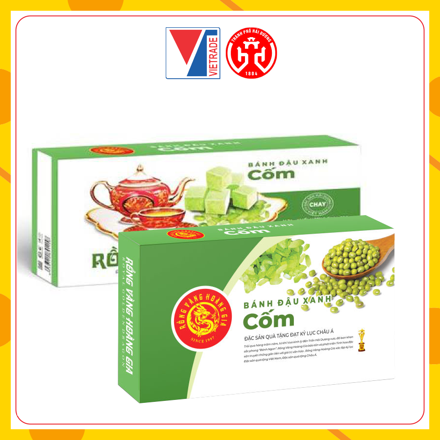 Bánh đậu xanh Rồng Vàng đặc sản Hải Dương - Vị cốm thơm ngon hảo hạng