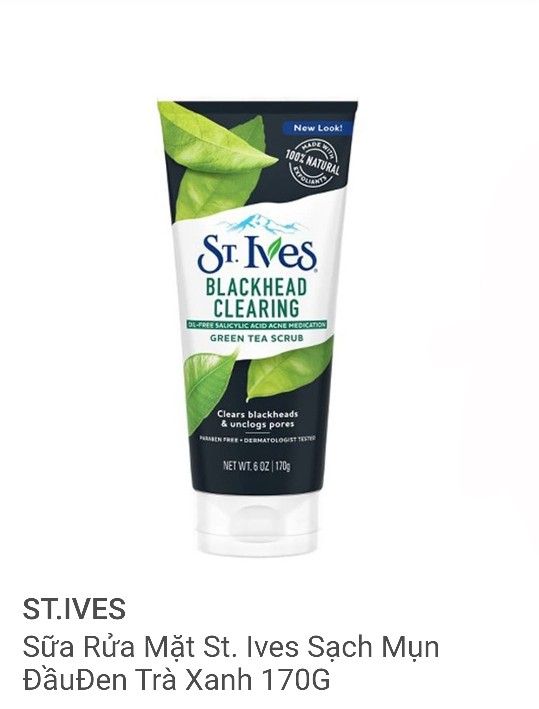 Sữa rửa mặt tẩy tế bào da chết St.Ives Green Tea Scrub 170g