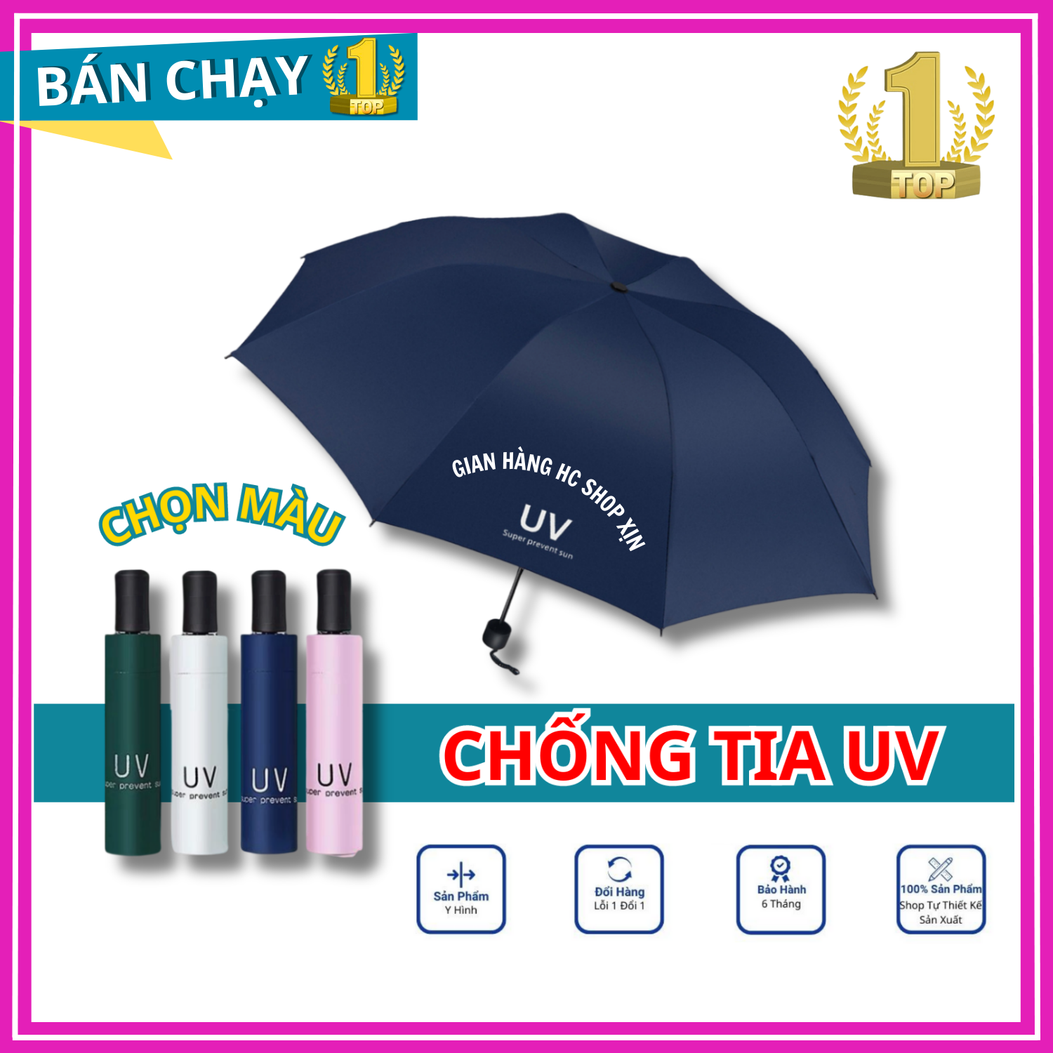 Ô dù che mưa nắng gấp gọn tán rộng chống tia UV cao cấp nhật bản, siêu chắc chắn, công nghệ mới