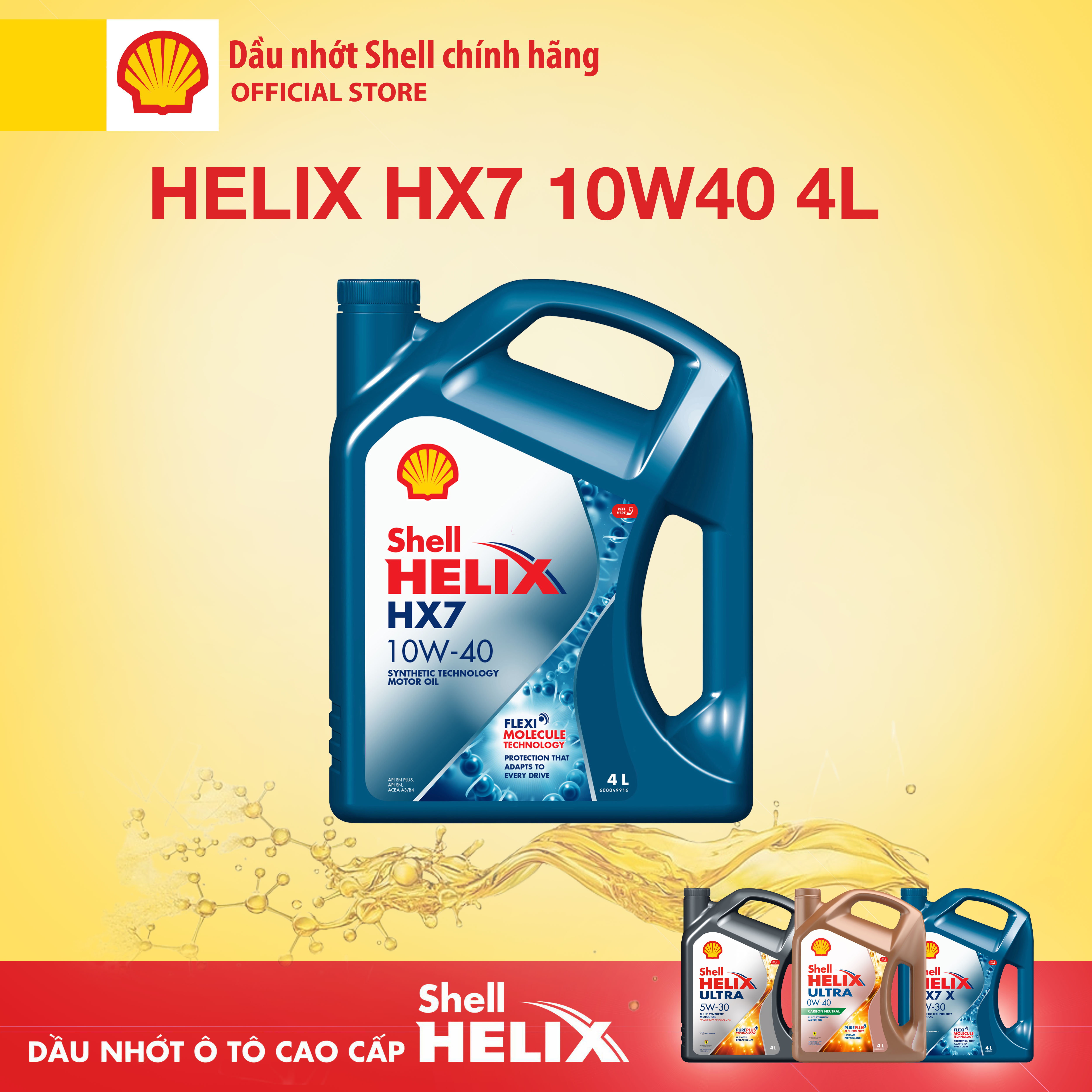 Dầu nhớt xe hơi cao cấp HX7 10W40 SN 4L