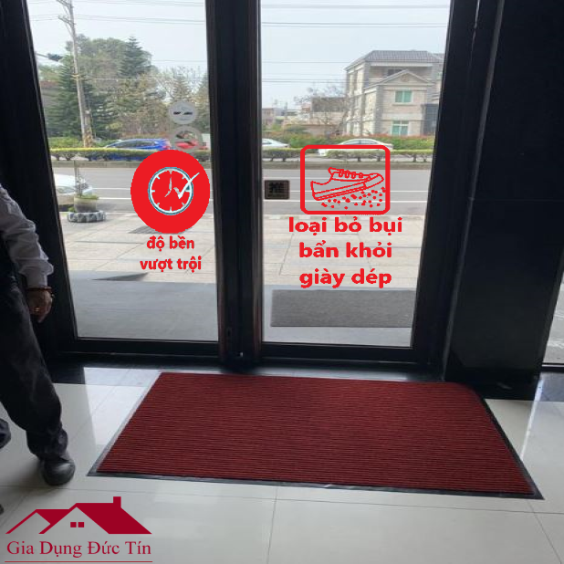 Thảm Chùi Chân Nỉ 60x90cm. Thảm Trải Sàn Đế Cao Su Chống Trơn Trượt. Thảm lót sàn sợi len.