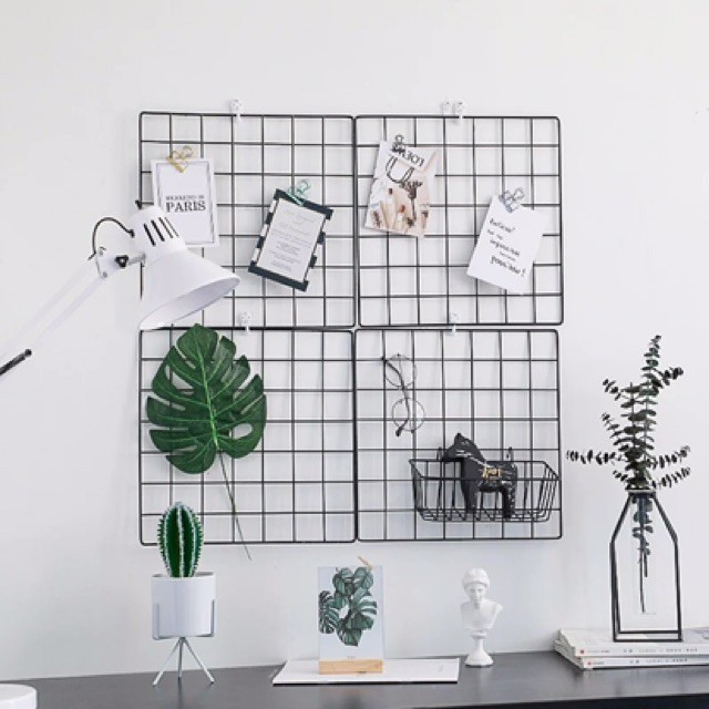 Tấm Lưới sắt thép lắp ghép TẶNG KÈM CHỐT đa năng: giá để sách, đồ trang trí, chuồng quây chó mèo, decor trang trí nhà