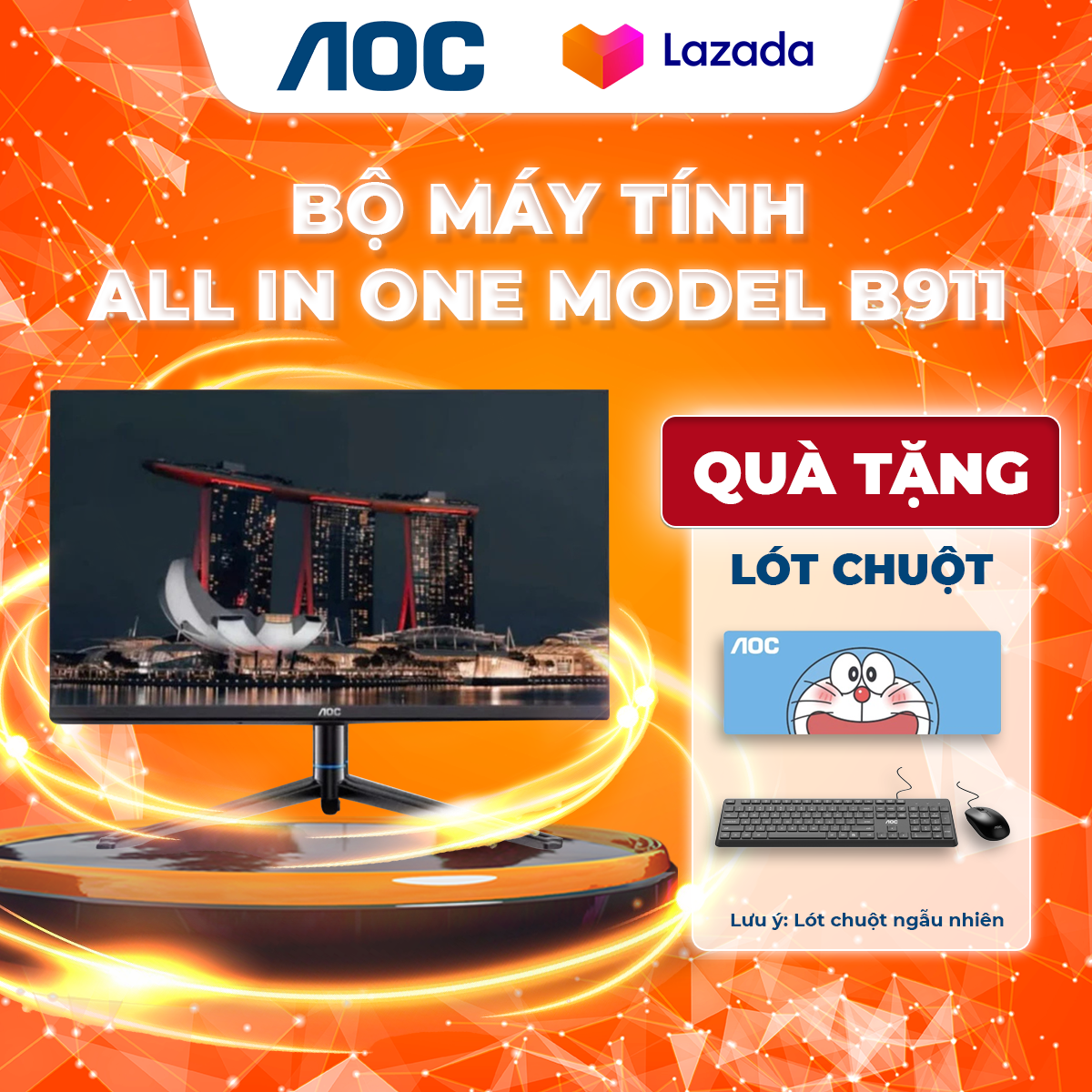 Máy tính PC All In One AOC E99 i5-12450H i7-13620H RAM 16GB 512GB Màn hình 23.8 Inch Pin UPS tháo rời