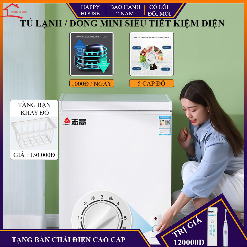  Tủ đông mini tủ lạnh mini dùng trong gia đình siêu tiết kiệm điện dùng trữ sữa cho bé dùng cho tạp hoá bảo hành 2 năm 