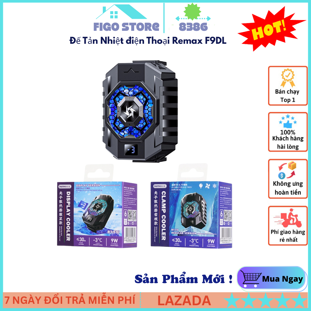 { New 2025 } Quạt Tản Nhiệt điện Thoại Remax F9/F7 - G6 Cao Cấp, Đế Tản Nhiệt Làm Mát Siêu Nhanh - Hiển Thị Nhiệt Độ Cho Điện Thoại, Sò lạnh tản nhiệt điện thoại nhỏ gọn. Bảo Hành 12 Tháng