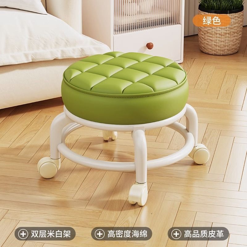 Ghế đẩu nhỏ bằng acrylic im lặng với bánh xe đa năng, ghế đẩu trẻ em nhỏ có bánh xe, ghế đẩu thấp, ghế đẩu vệ sinh sàn, bán buôn di động - 5
