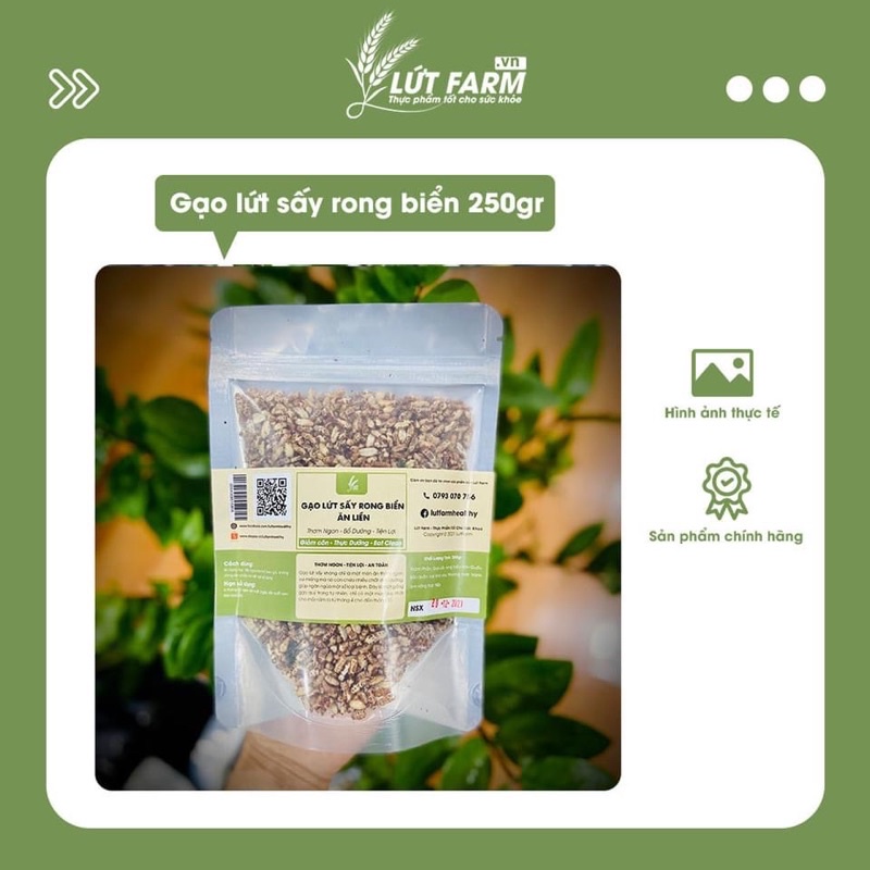 Gạo lứt sấy rong biển ăn liền Lứt Farm - Ăn kiêng, Thực dưỡng, Eat clean