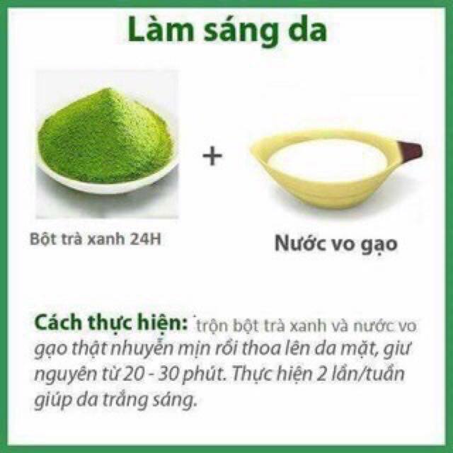 1 Lạng bột trà xanh mát cha đắp mặt cực mềm mịn cho khách dùng thử