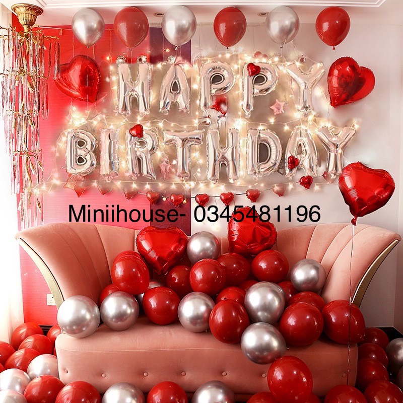 Set trang trí sinh nhật, valentne, trang trí phòng cưới mã MI004 tone màu đặc biệt