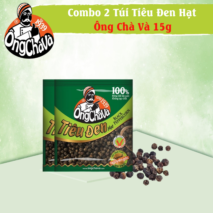 Combo 2 gói tiêu đen hạt ông chà và 15g