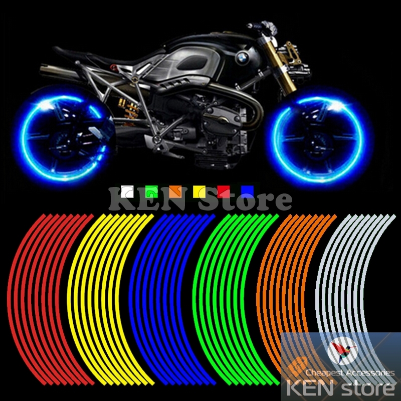 Bộ decal phản quang dán mâm xe máy, ô tô