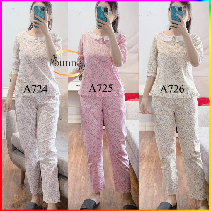 Quần áo nữ mặc ở nhà, Đồ bộ mặc nhà, thu đông cổ hai khuy