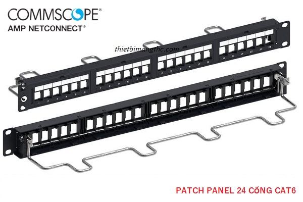Thanh đấu nối, patch panel, switch 24 cổng cat5 cat6 AMP Commscope lắp tủ rack chuẩn 19 inch