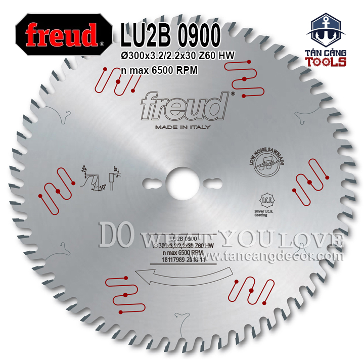 Lưỡi cưa gỗ hợp kim 305 x 30 mm x 60t freud lu2b 0900