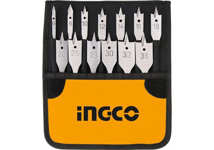 Bộ 13 mũi khoan gỗ đầu dẹp hiệu ingco akd41301