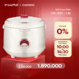 Nồi cơm điện Cuckoo 1.8 lít CR-1021 màu trắng - bản quốc tế tiếng Anh - Hàng chính hãng Cuckoo Việt Nam