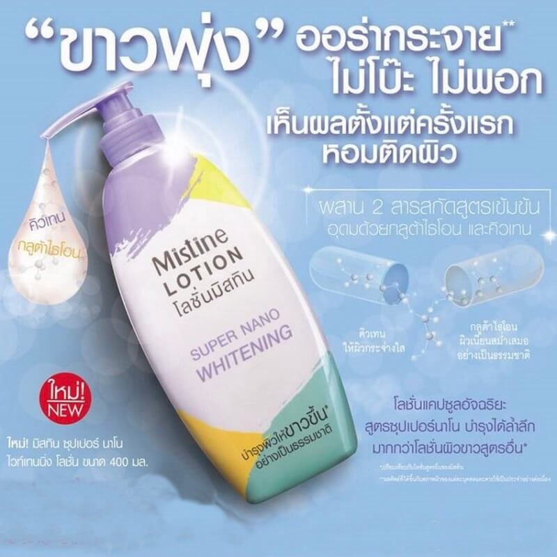 Dưỡng thể trắng da Mistine Super Nano Whitening Lotion thai lan