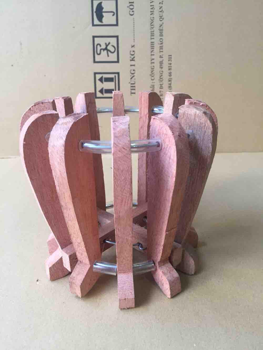 Chậu gỗ trồng lan size 15