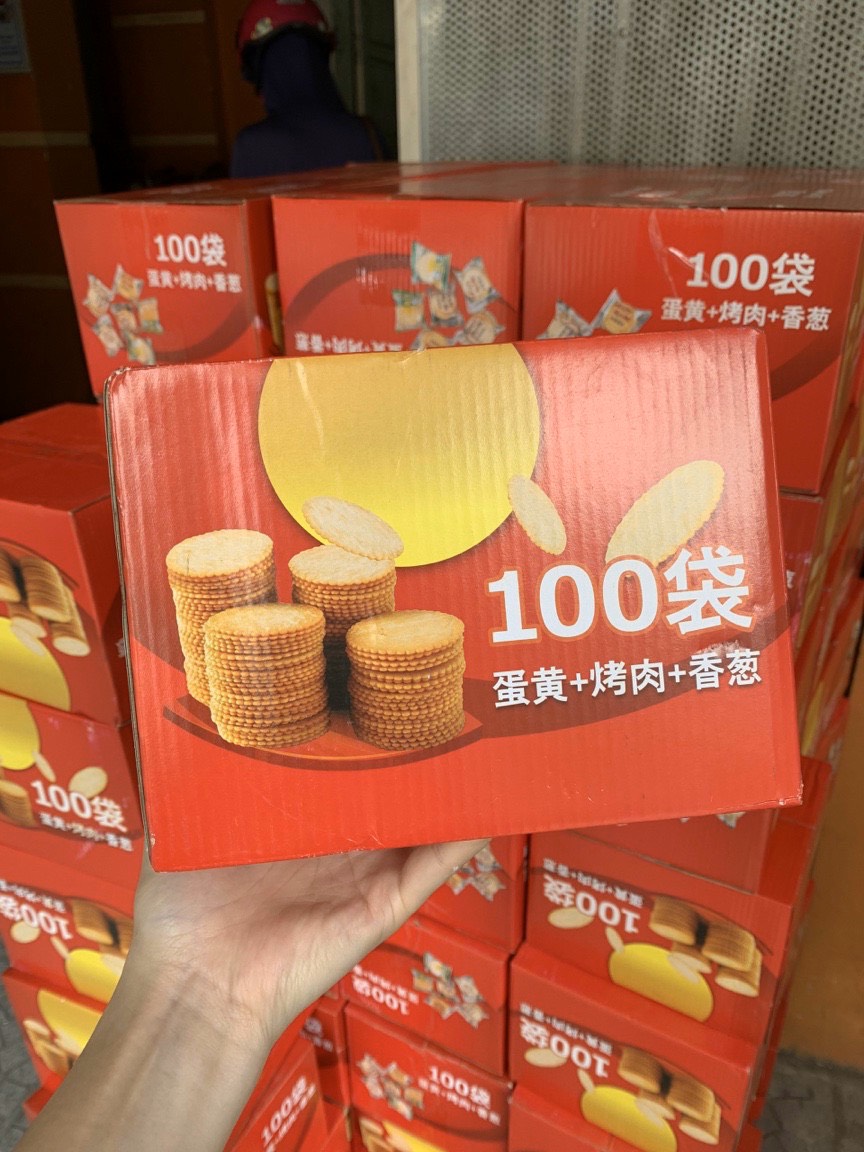 Thùng 1kg bánh quy đồng tiền nội địa trung siêu ngon - chíp bột