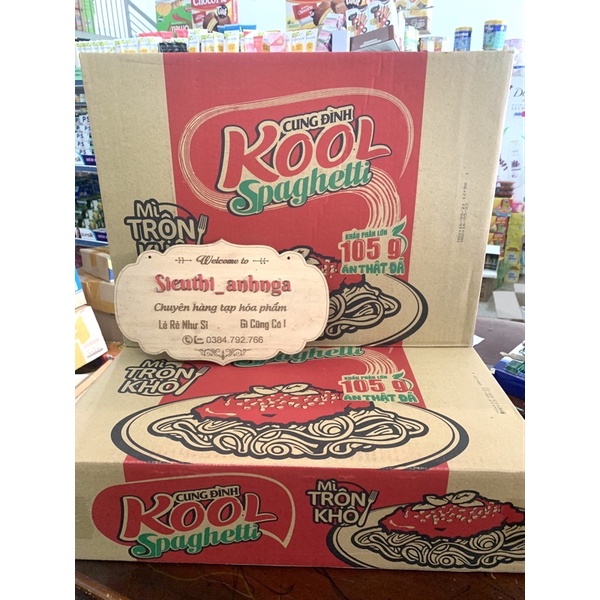 Thùng mì trộn khô cung đình kool spaghetti 105g x 30 gói