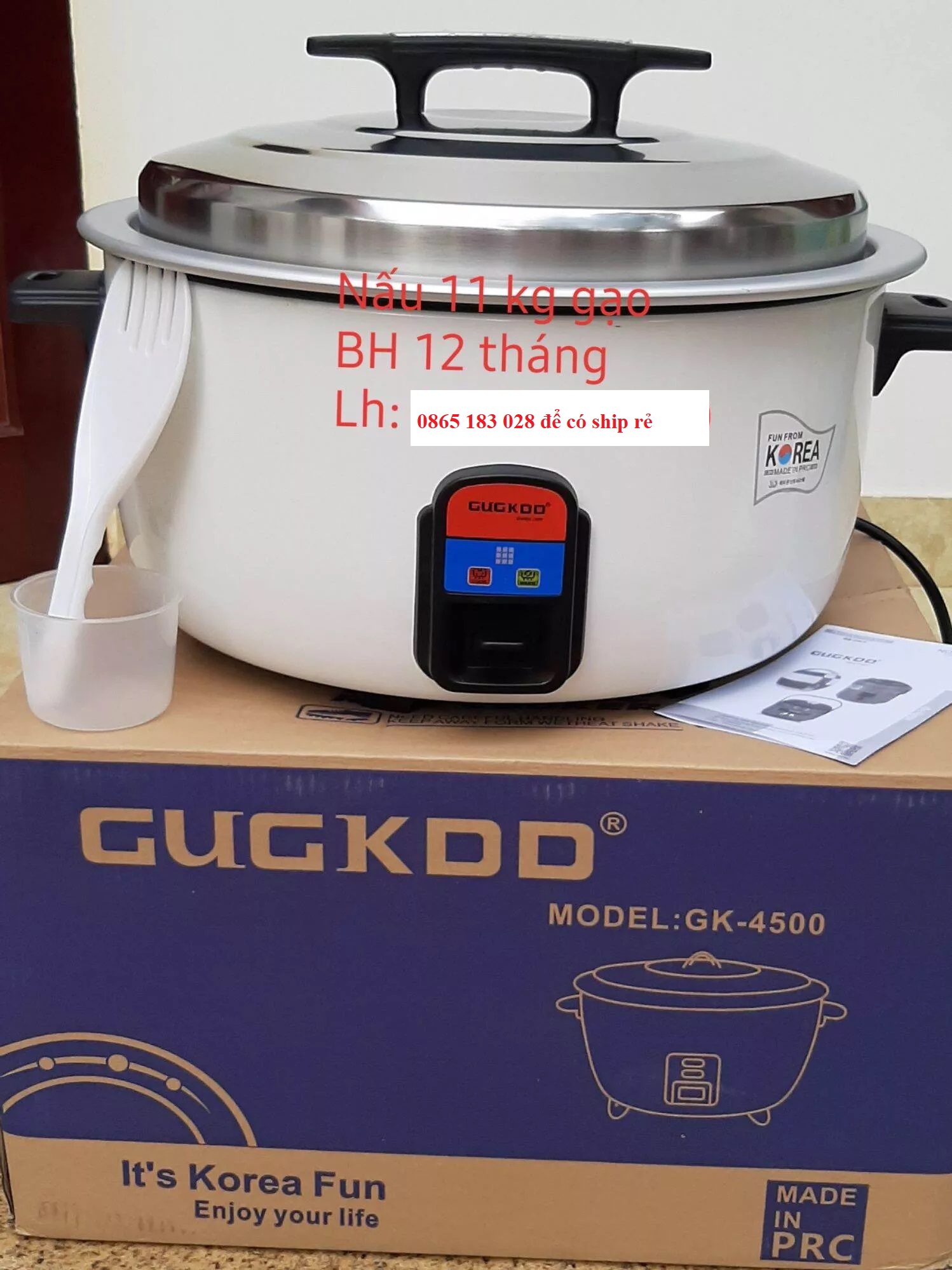 Nồi cơm điện công nghiệp guckoo 45l 4500w, noi com dien cho khách sạn, trường học căng tin