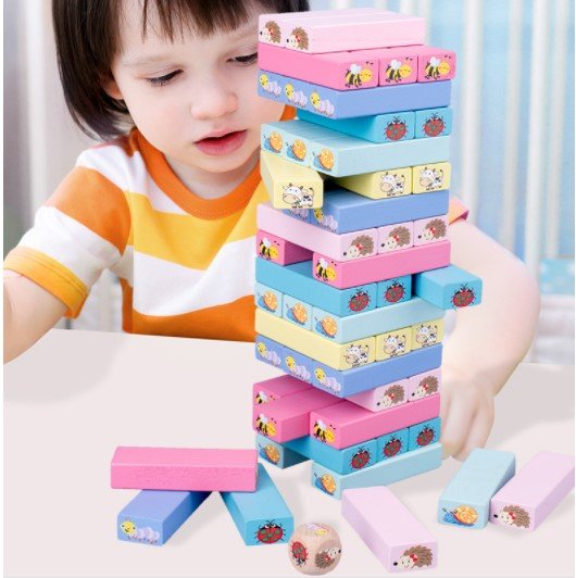 Đồ chơi rút gỗ 51 thanh - gỗ thông cao cấp an toàn cho bé