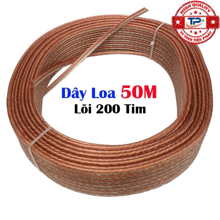 Dây cáp loa truyền âm thanh từ Amply ra Loa lõi 200 Tim dài 50m  - Toppoinmt núi