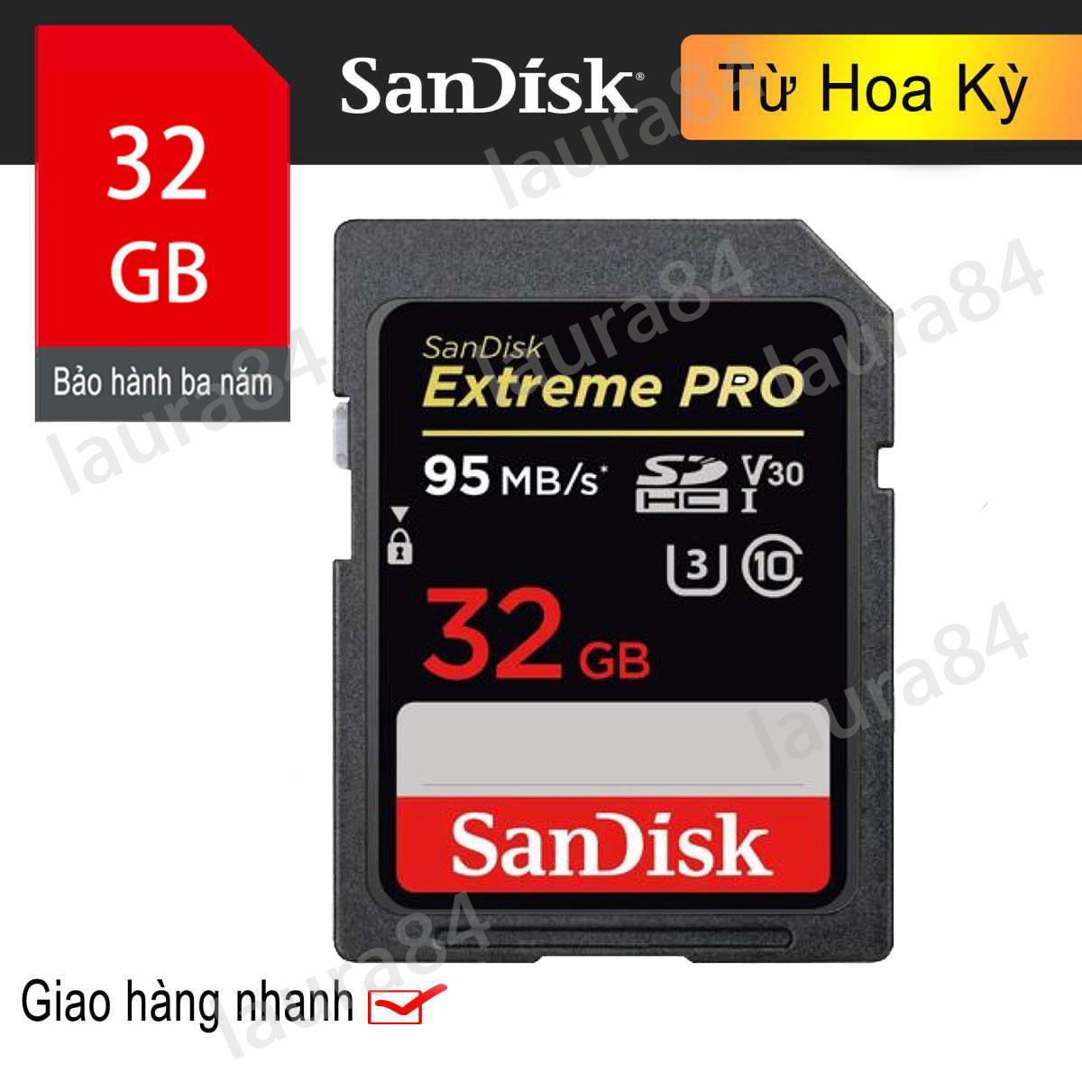 Thẻ nhớ sdhc sandisk extreme pro 633x 32gb class 10 uhs-i u3 95mb/s