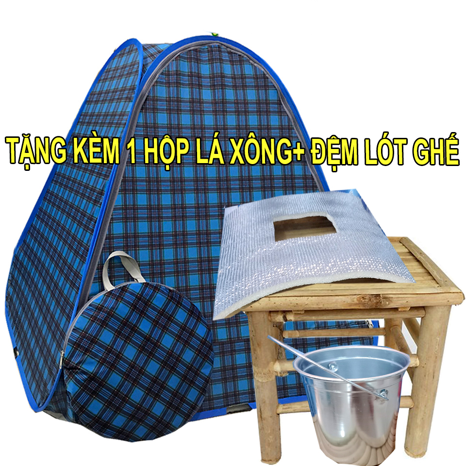 Combo lều xông hơi tự bung sau sinh+Ghế+Xô