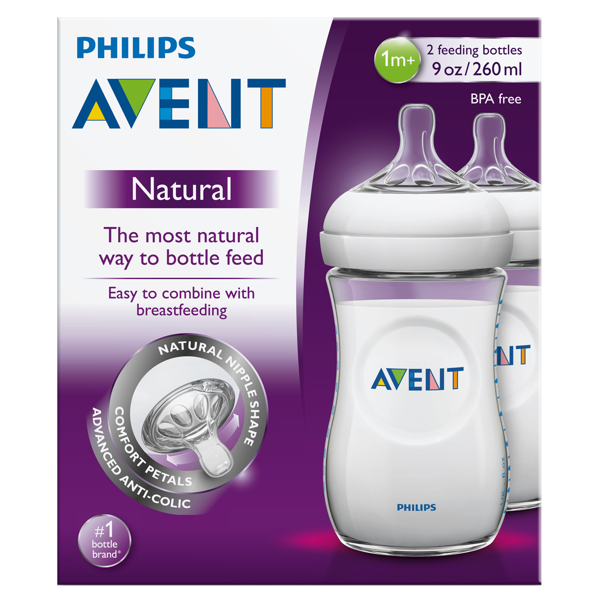 Bình sữa Philips AVENT Natural 125ml - 260ml - 330ml - Núm số 1 - 2 - 4