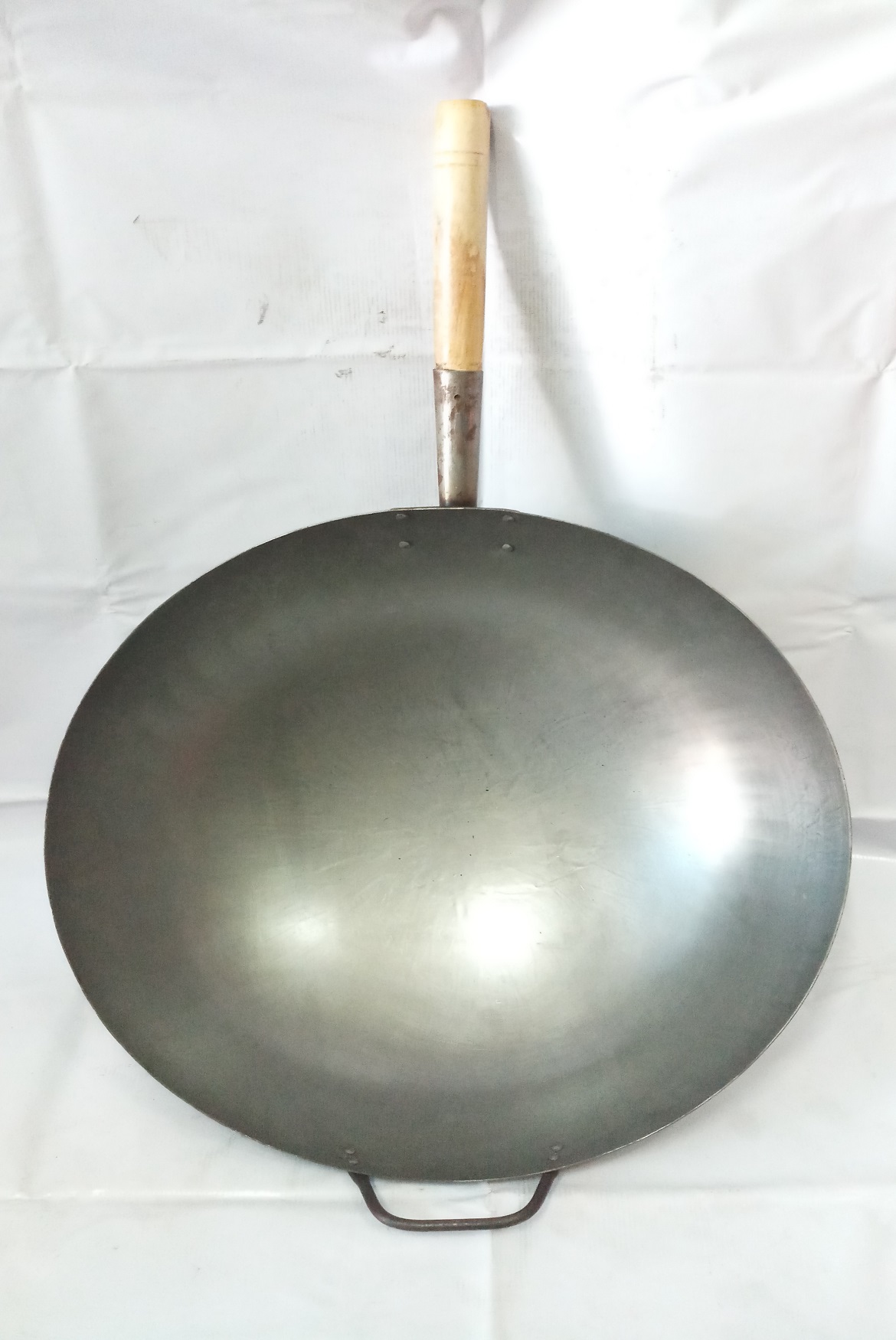 CHẢO THÉP 1 TAY CẦM 46CM CÁN GỖ CHIÊN CƠM,HỦ TIẾU XÀO,MÌ XÀO GIÒN.