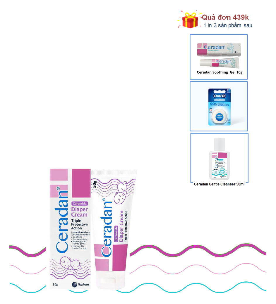 Kem chống hăm Ceradan Diaper  Cream10g/ 50g (date 09/2026)