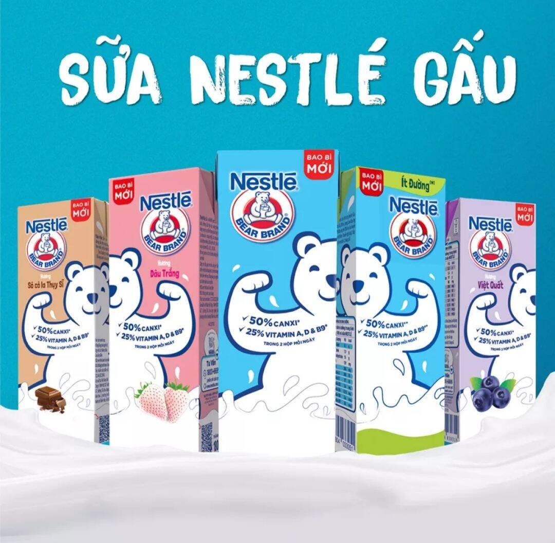 Combo 1 Lốc Sữa Nestle' Gấu Có Đường 115ml