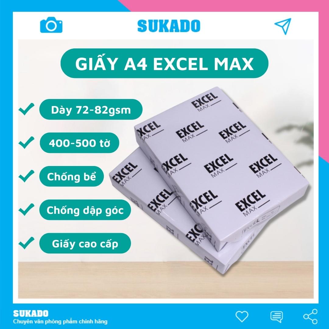 Giấy a4 excel 80gsm dày 500 tờ, giấy gói không dập góc thiện phước