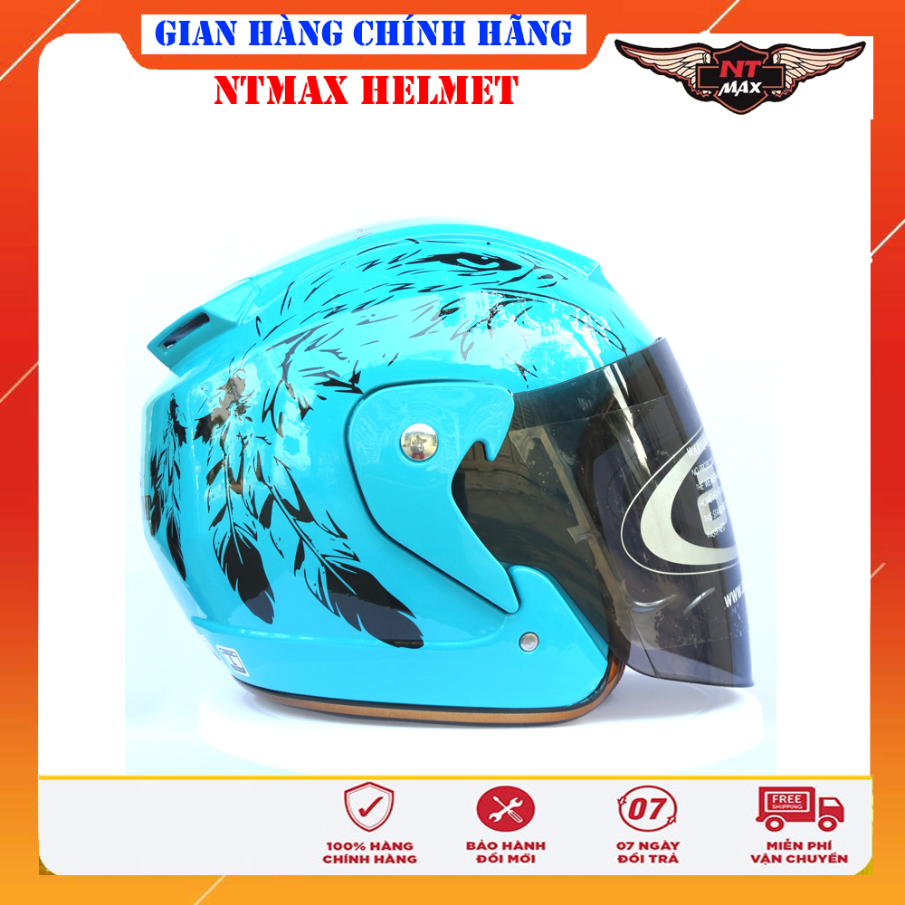 Mũ bảo hiểm fullface NTMAX viền đồng tem đai bàng