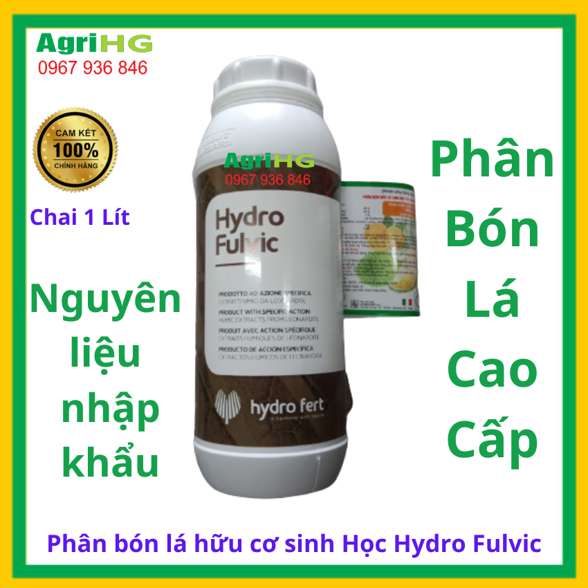  Phân hữu cơ sinh học Hydro Fulvic chai 1 lít  nguyên liệu nhập khẩu Italy  Thôn Trang Vàng là loại phân bón lá giúp cây Ra rễ mạnh Làm bóng trái mát cây lớn trái chắc hạt giải độc cho cây,VTNN AgriHG 