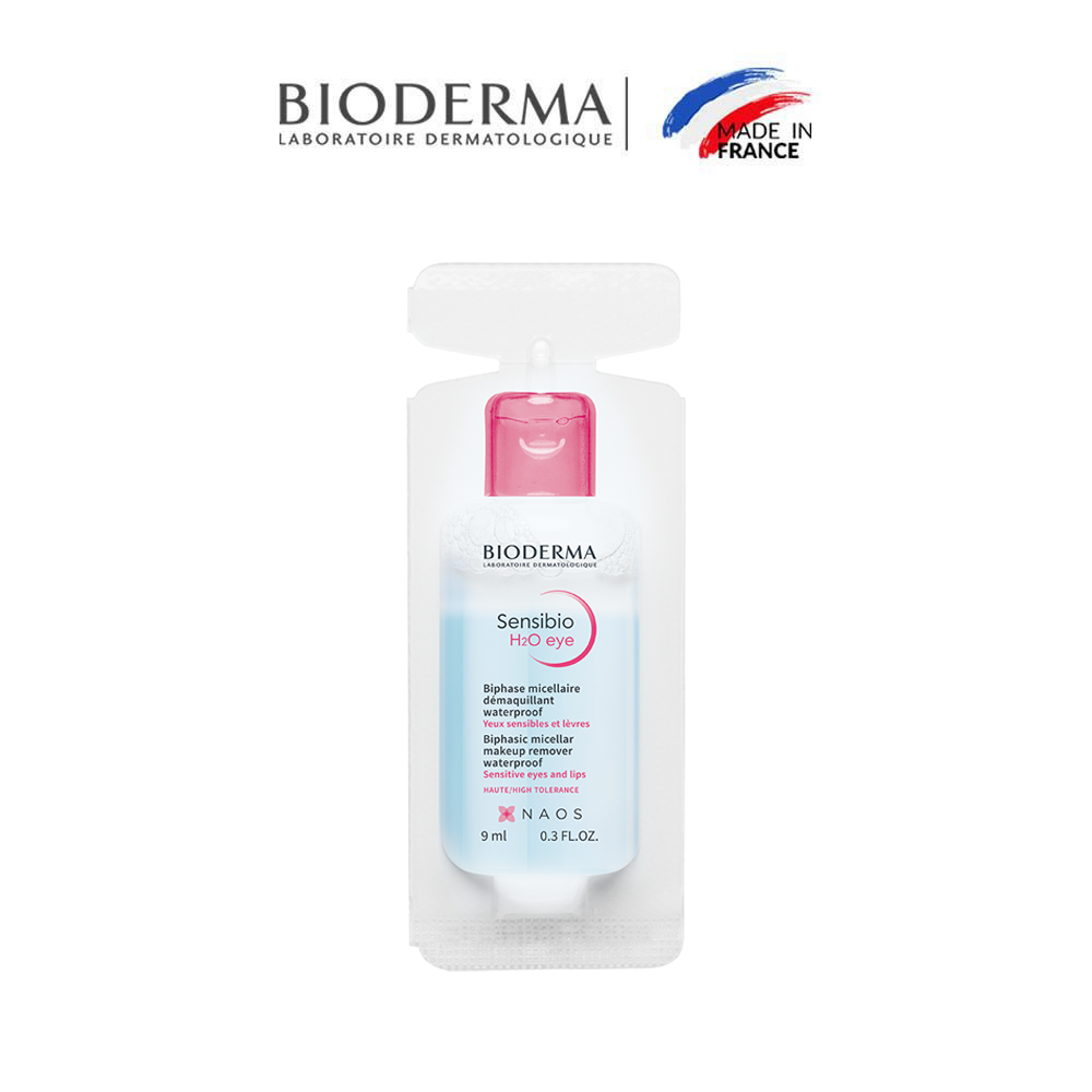 [QUÀ TẶNG KHÔNG BÁN] Tẩy trang mắt môi Micellar 2 lớp thế hệ mới: Sạch thoáng  Mềm ẩm Bioderma Sensibio H2O Eye - 9ml