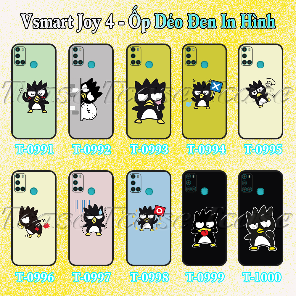 [HCM]Ốp lưng Vsmart Joy 4 - Ốp dẻo đen in hình Hoạt Hình Badtz Maru cáu kỉnh